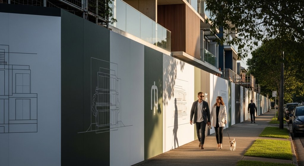construction perimeter branding