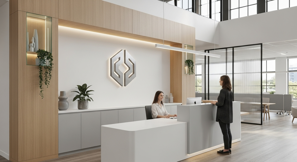 custom logo wall display