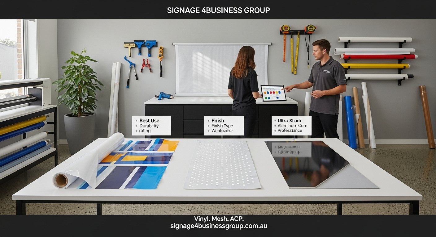 Signage Materials: Vinyl, Mesh, and Other Popular Choices