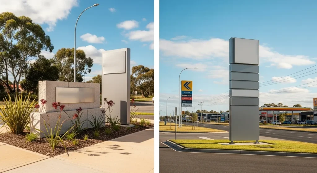 Outdoor business signs