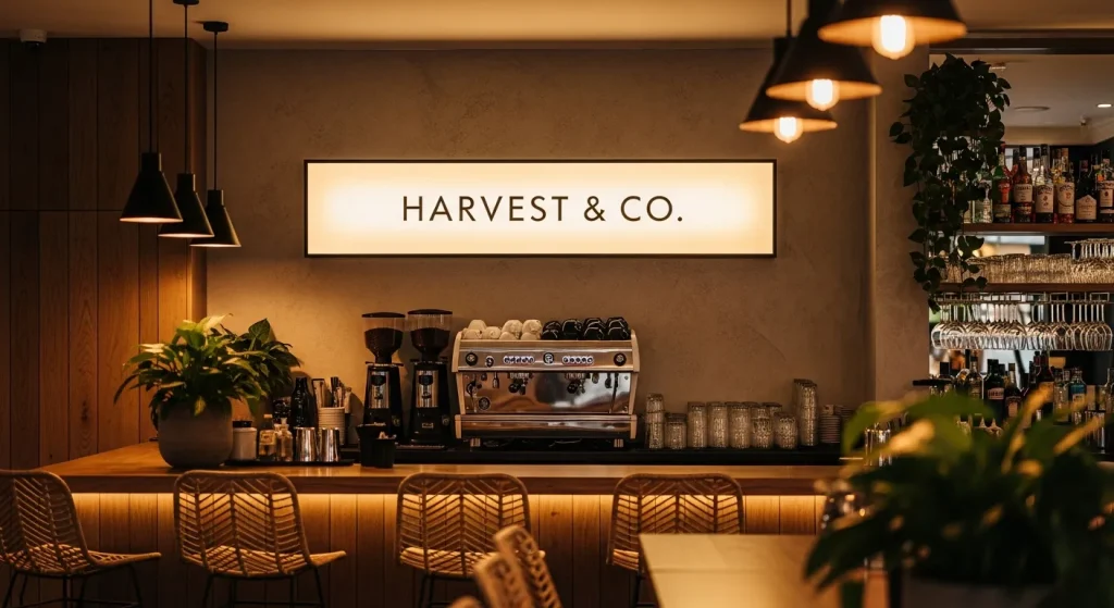 backlit business signage