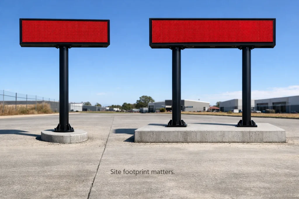 single vs dual pole LED signage